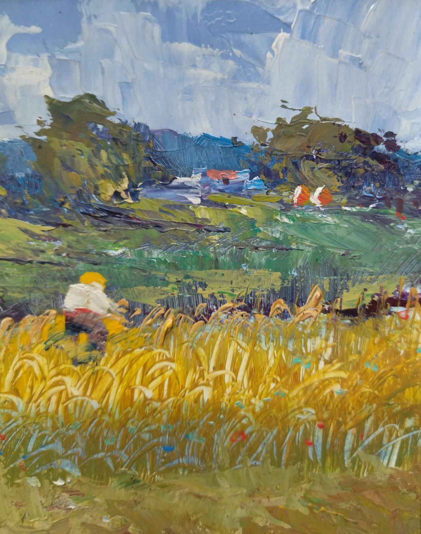 Benavente Solis 8 Campo de Mallorca  Original-expressionistisches Acrylgemälde im Angebot 1