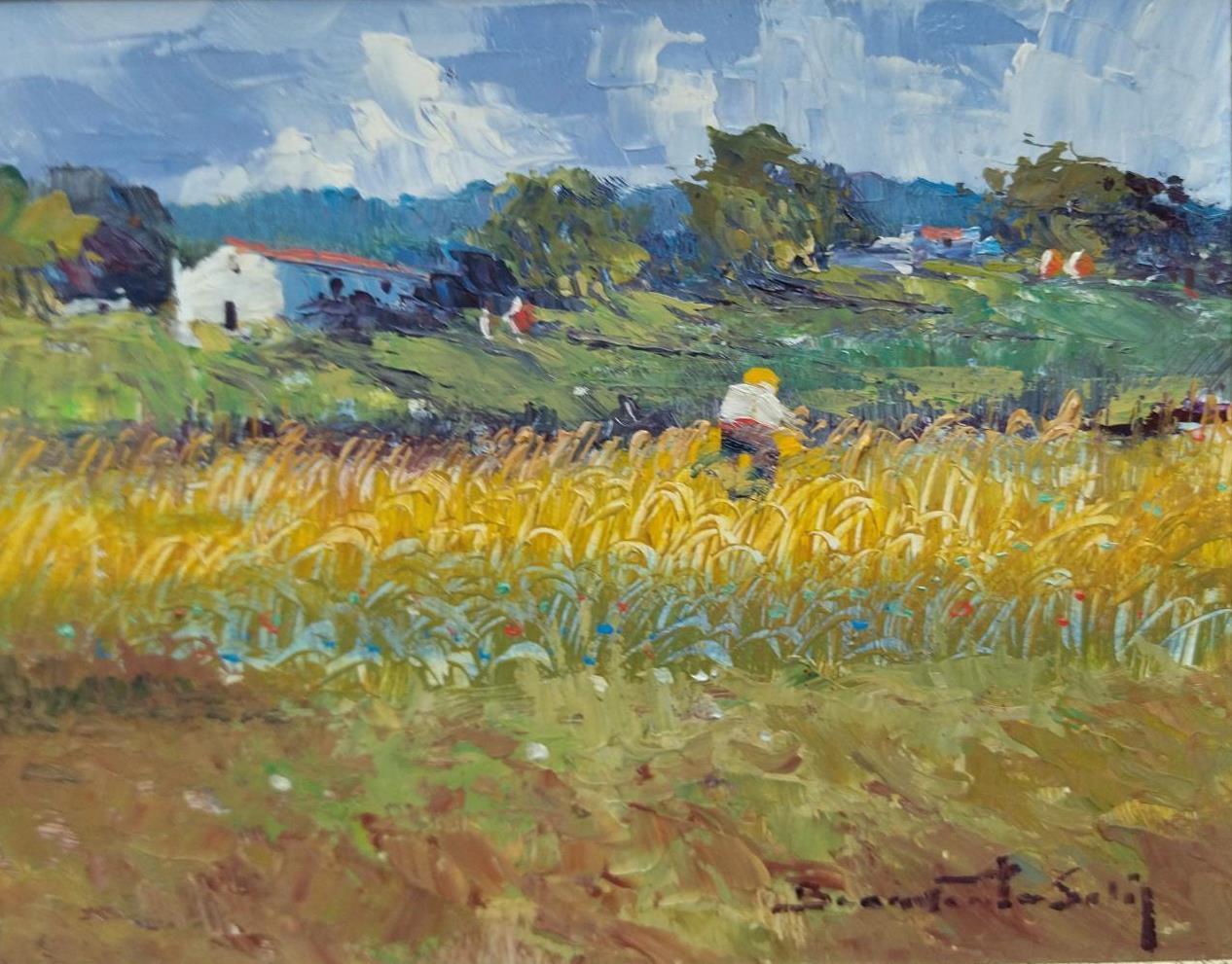Benavente Solis 8 Campo de Mallorca  Original-expressionistisches Acrylgemälde im Angebot 4