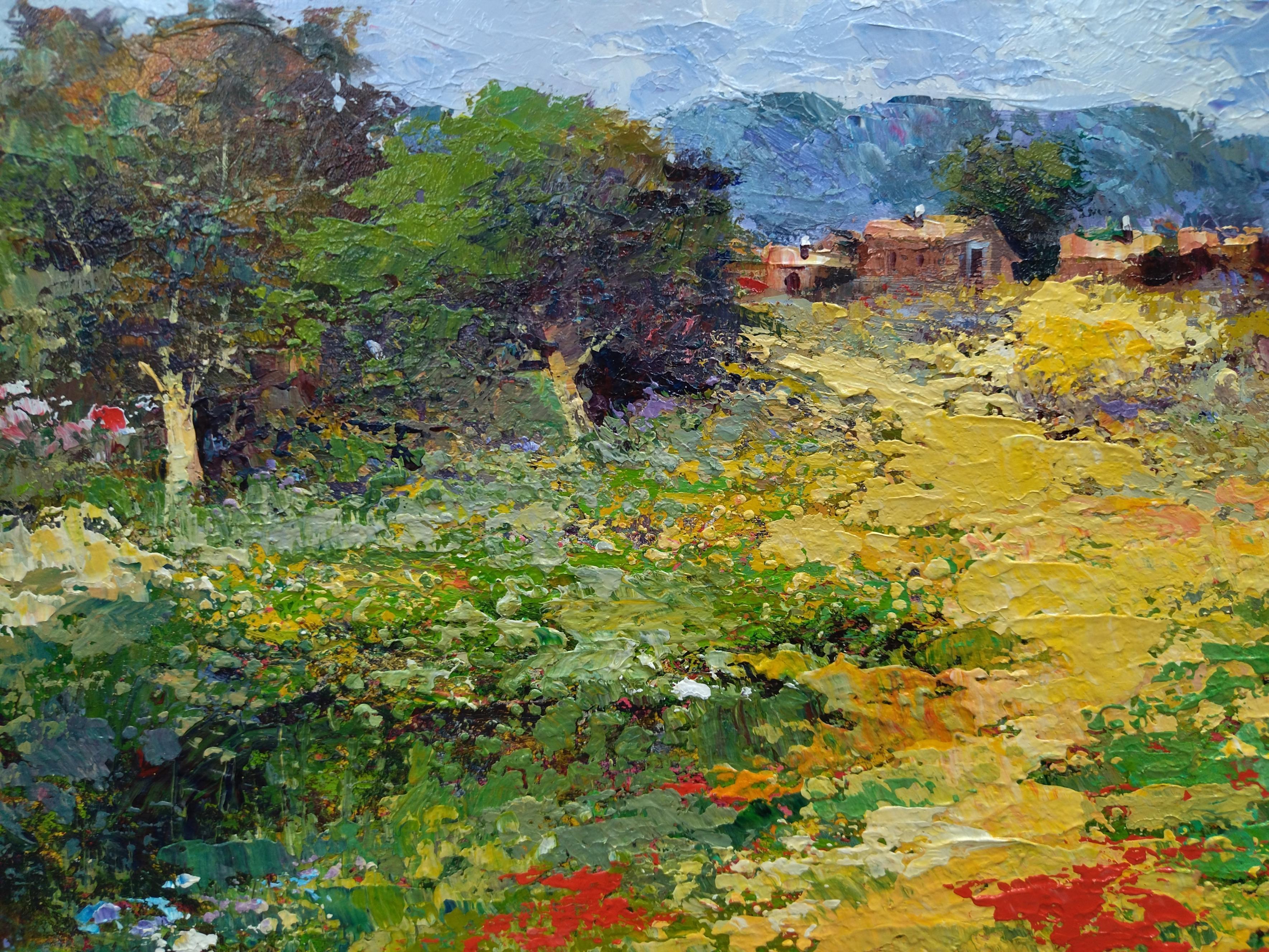 Benavente Solis Campo de Mallorca  pittura acrilica espressionista originale in vendita 1