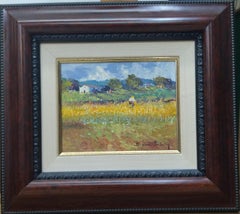 Benavente Solis  Campo de Mallorca  original expressionist acrylic painting