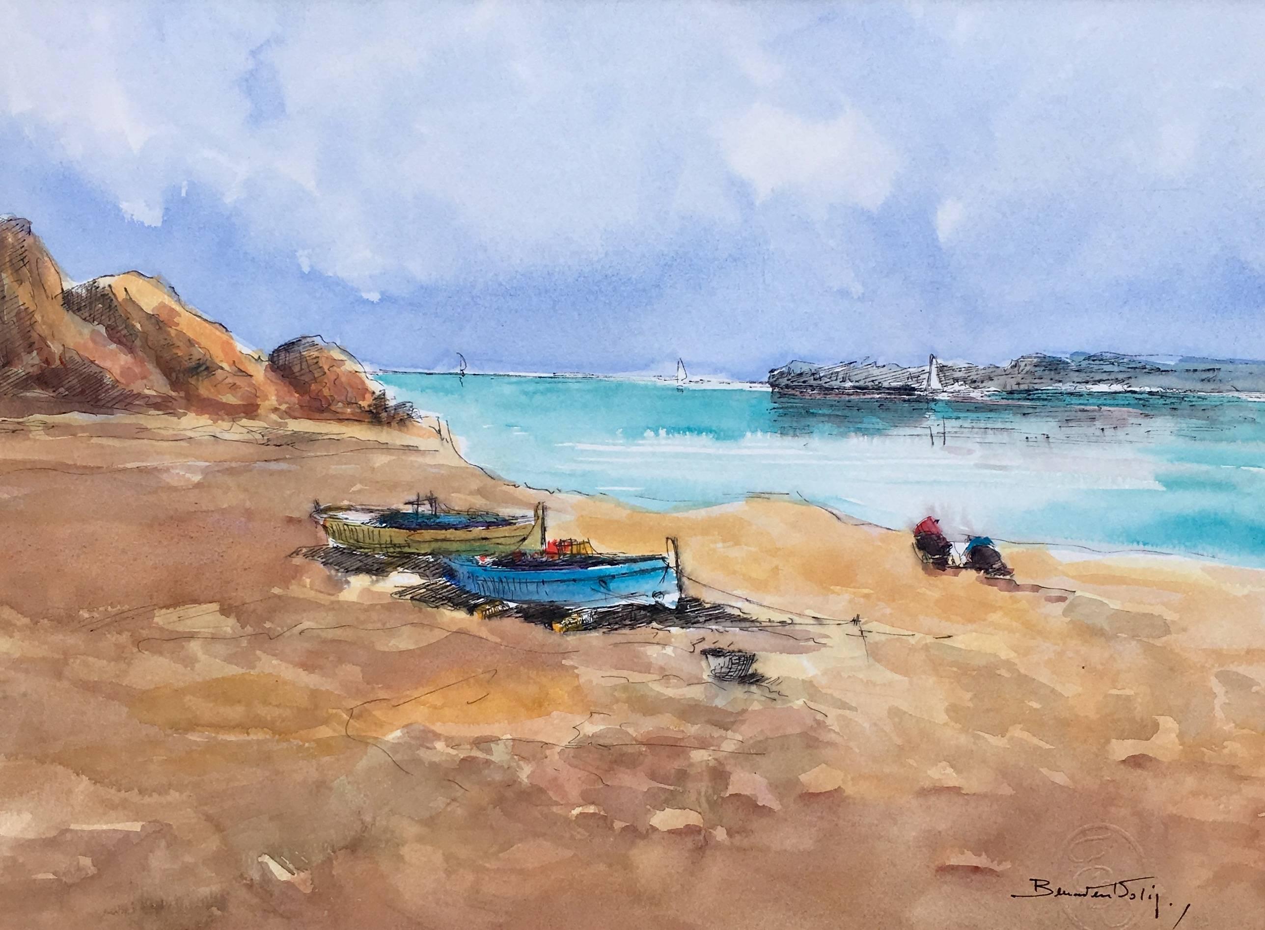 Benavente Solis  Beach  Sea  Mallorca  original expressionist  For Sale 1