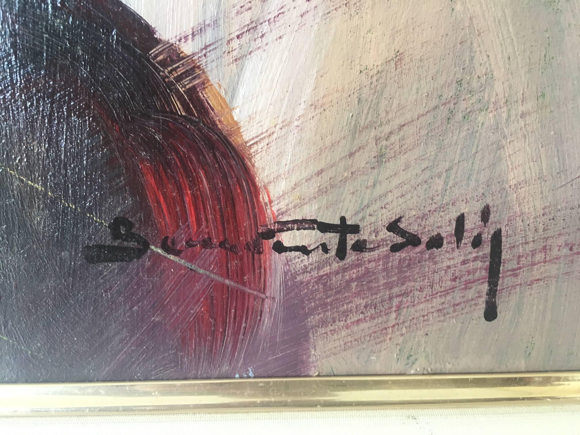 Benavente Solis.  bull. dream of a bullfighter  expressionist acrylic For Sale 2