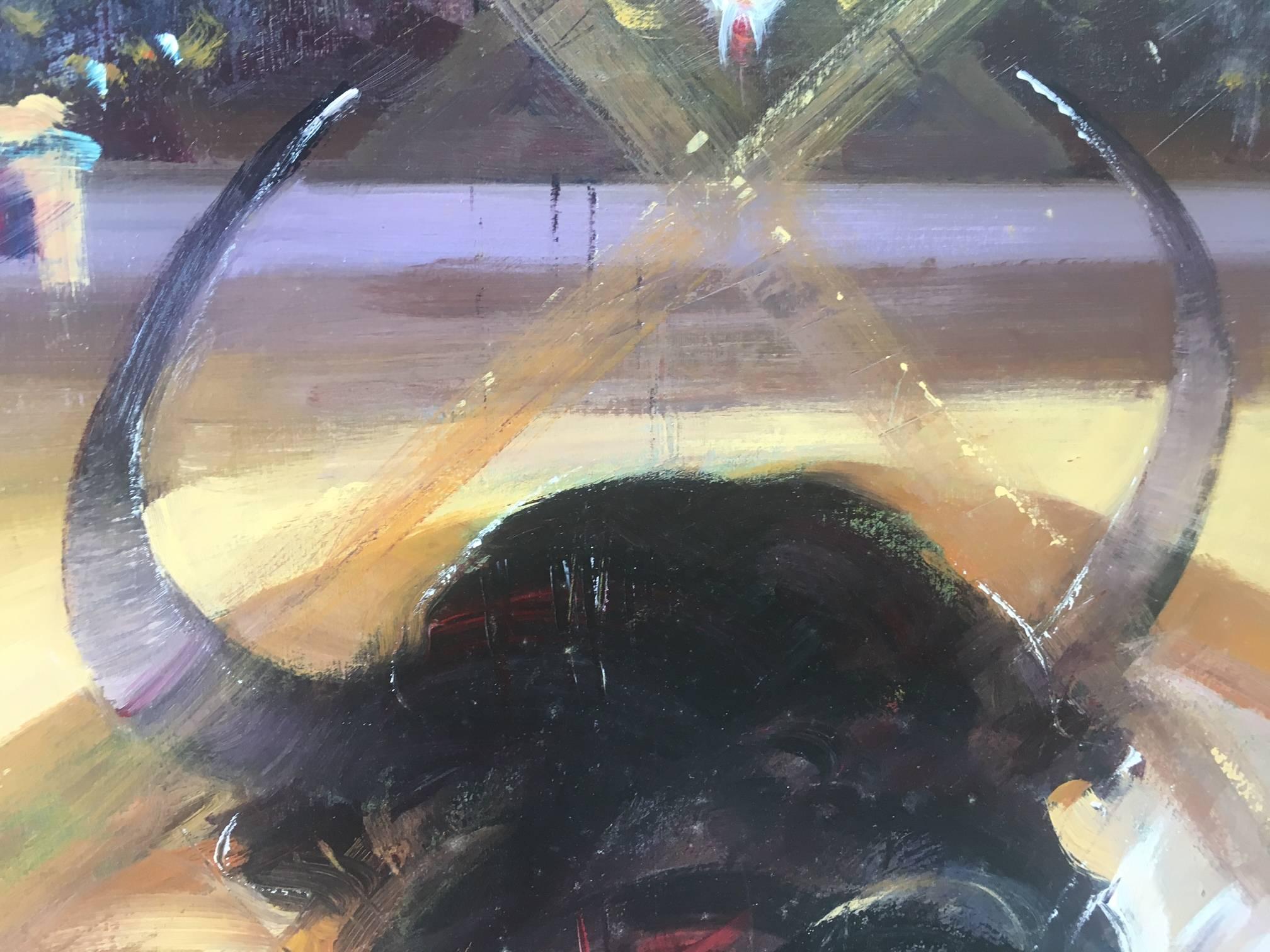 Benavente Solis.  bull. dream of a bullfighter  expressionist acrylic For Sale 3