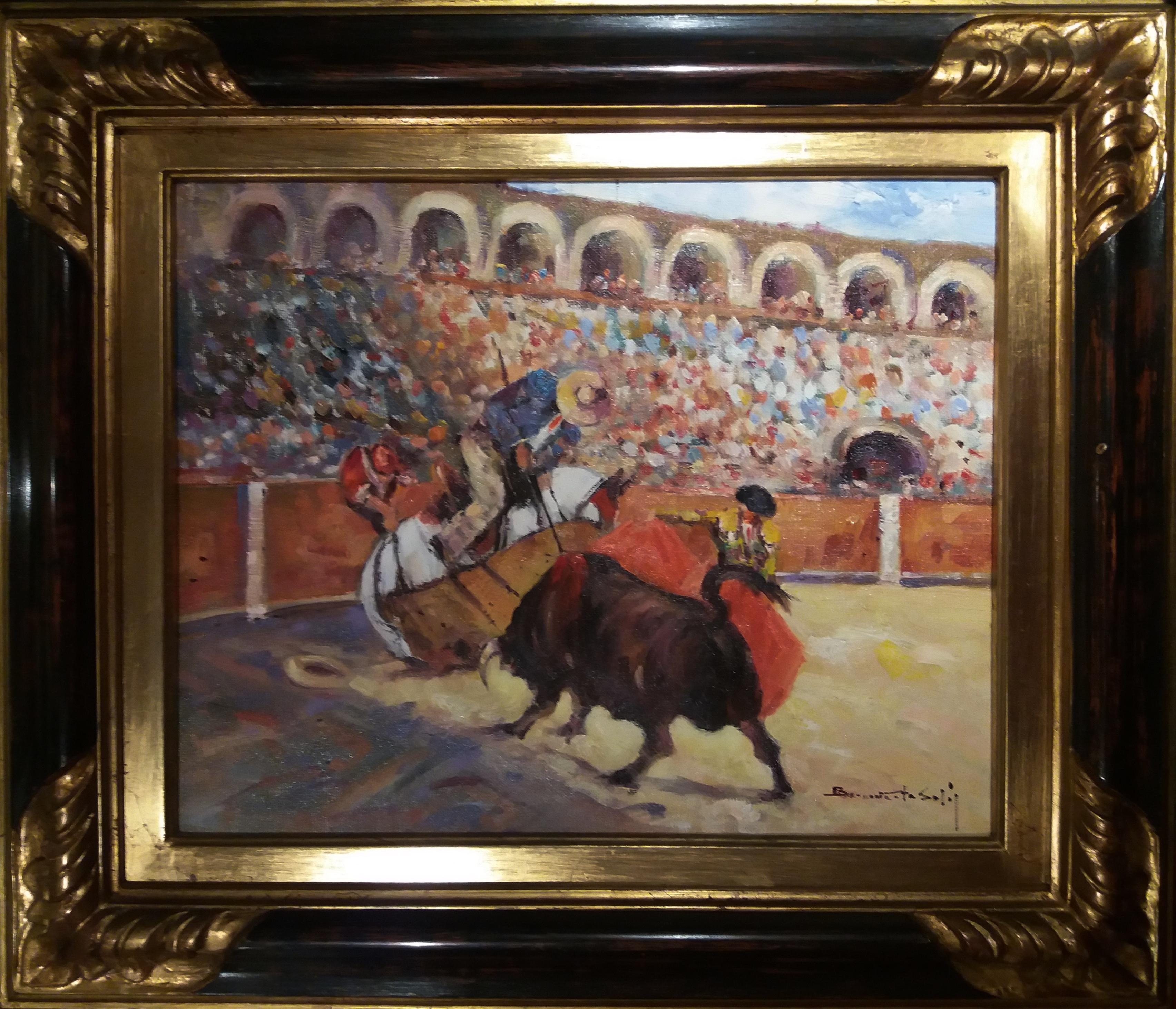 Benavente Solis   corrida dipinto originale in acrilico espressionista in vendita 2
