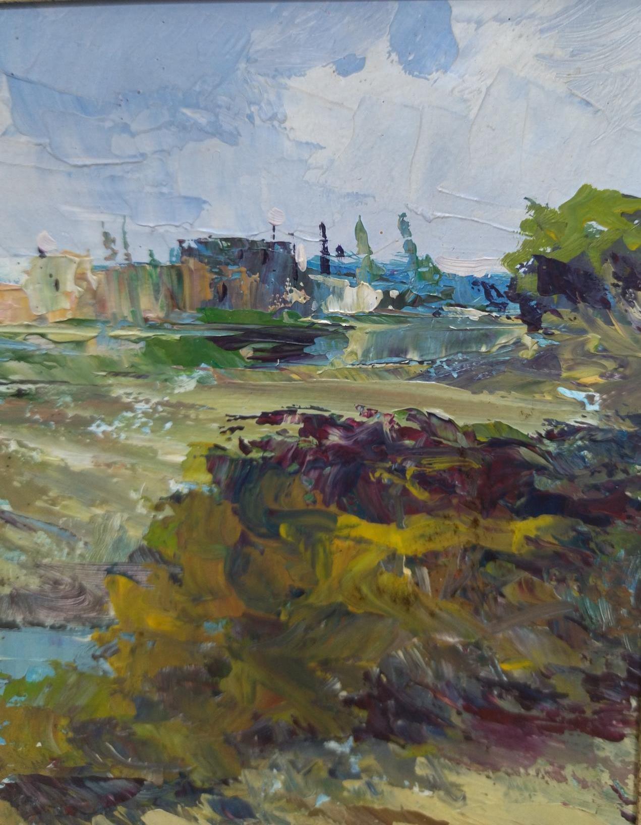 Benavente Solis  Campo de Mallorca  pintura acrílica expresionista original en venta 1