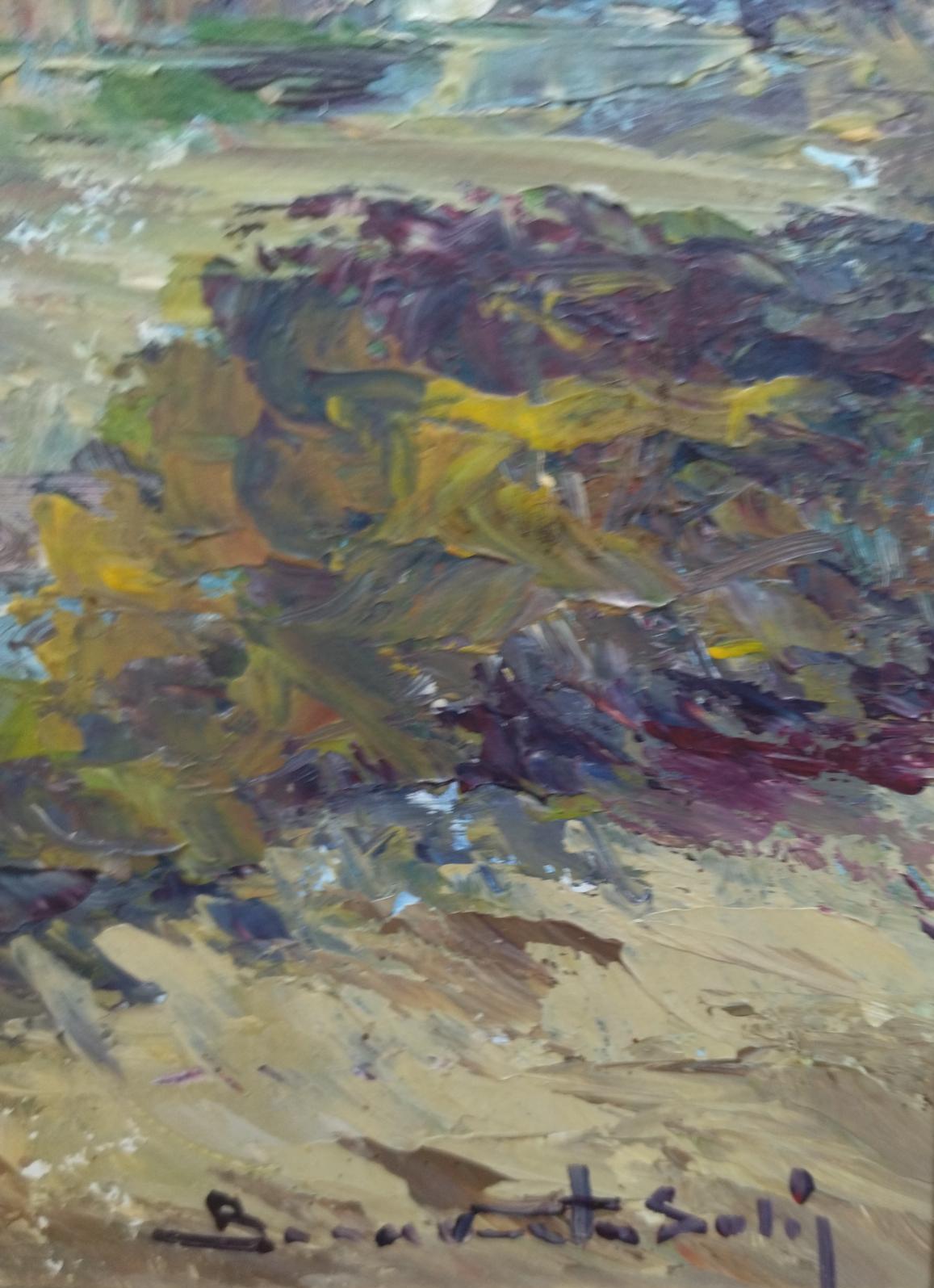 Benavente Solis  Campo de Mallorca  pintura acrílica expresionista original en venta 3