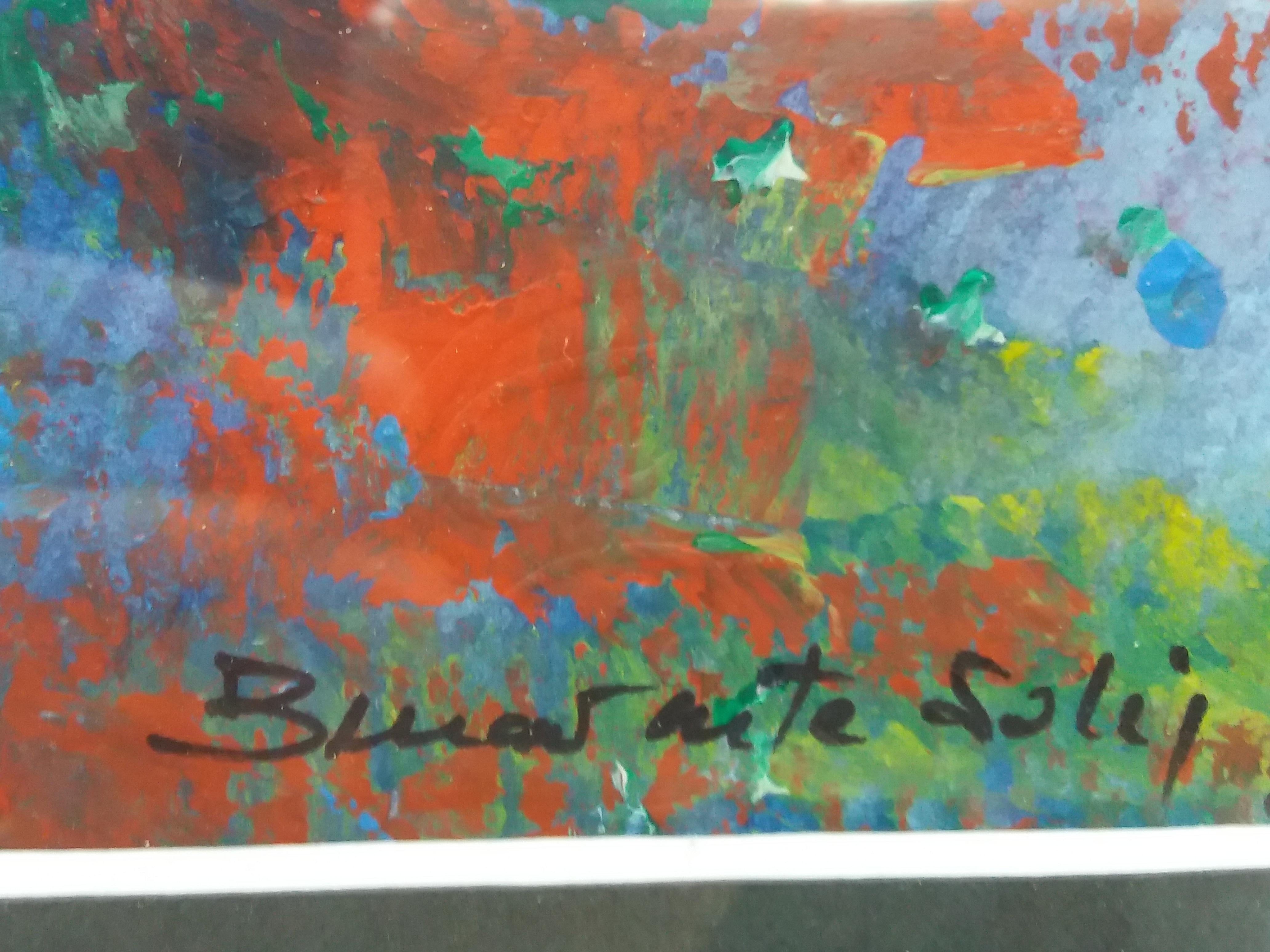 Benavente Solís   Greene & Greene  Papaveri  Casa in campagna  originale - Painting Espressionista di Benavente Solis