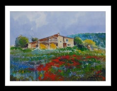 Benavente Solís Mohnblumen Rot Grün Zuhause. Feld. Mallorca- expressionistisch