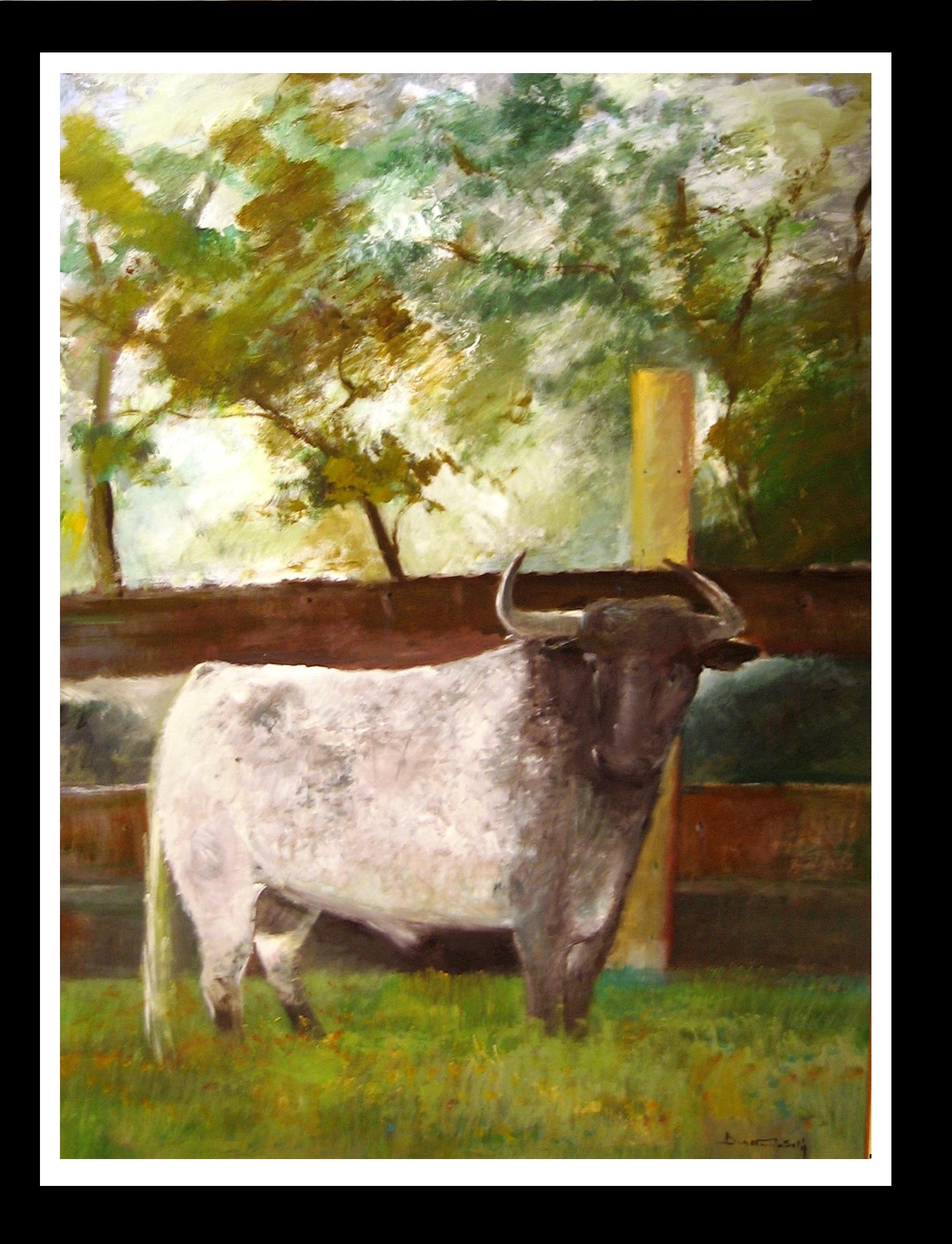 Original expressionistisches Acrylgemälde mit Stier 
 Während seiner ersten Ausstellung in Paris wird es von der französischen Presse als "Der katalanische Sorolla" katalogisiert.
Ehrenmitglied des MECOART (Mediterranean Container Art Center of San