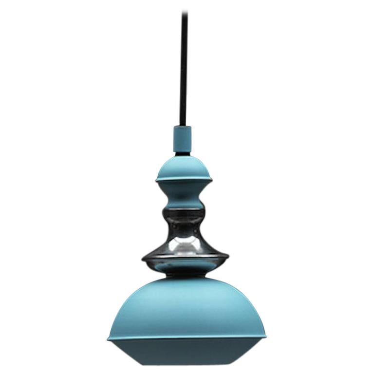 For Sale: Blue (Powder Blue) Benben Type 1 Pendant with Chrome Finish by Jacco Maris