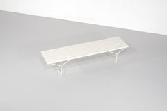 Bench " 400 " in white wood by Harry Bertoia for Knoll International.