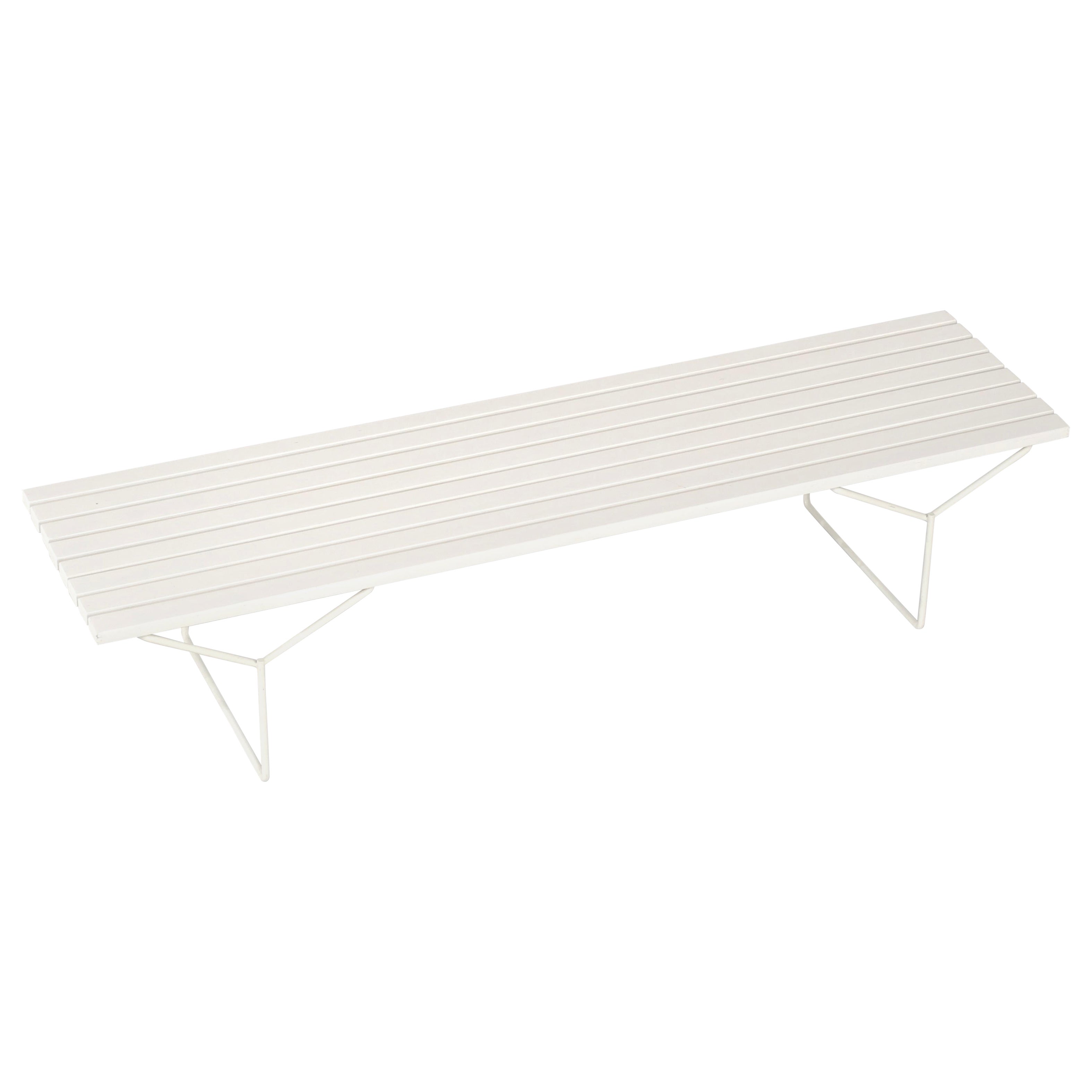 Bench " 400 " in white wood by Harry Bertoia for Knoll International. For Sale
