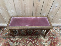 Bench - Art Nouveau piano bench in solid oak