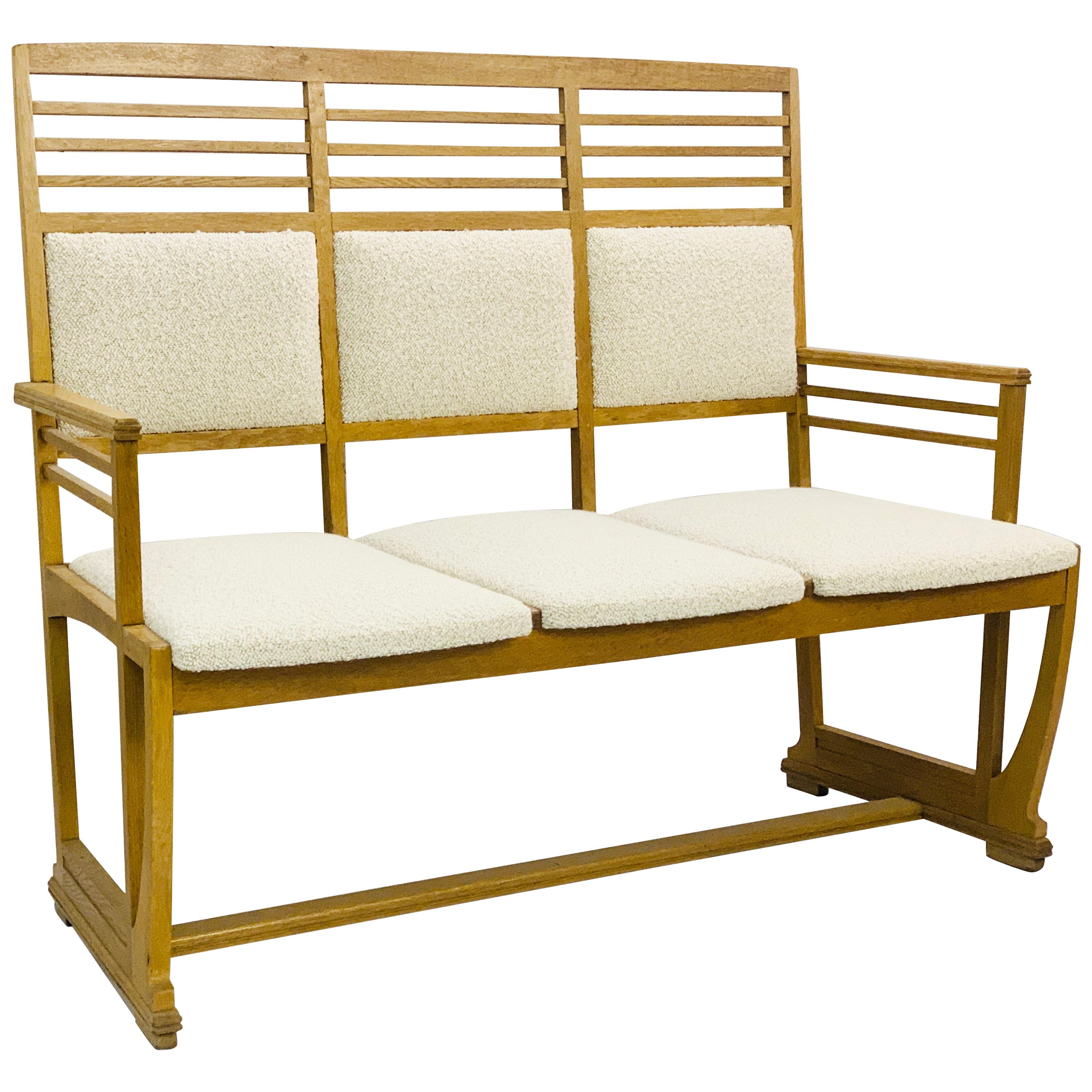 Bench Attributed to Gustave Serrurier-Bovy, New upholstery For Sale