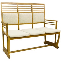 Bench Attributed to Gustave Serrurier-Bovy, New upholstery