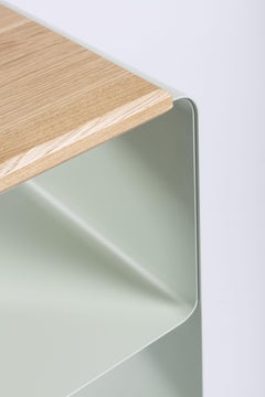 Vodo bench, in oak and metal, by Accardi Buccheri for Medulum