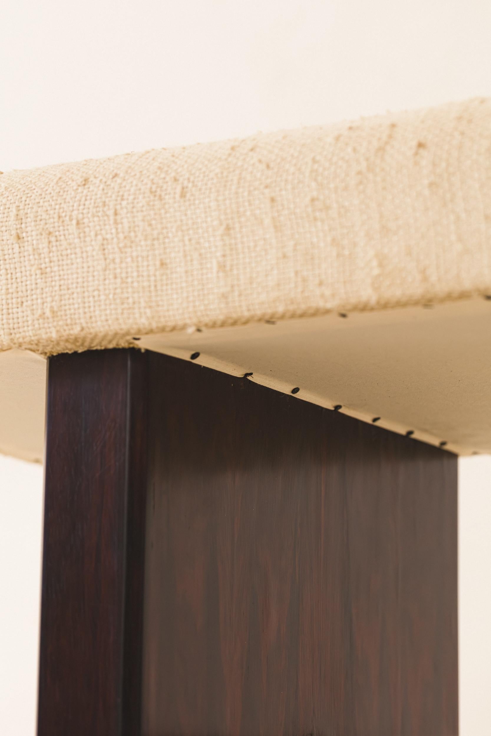 Bench by Celina Decorações, Rosewood and Fabric, Brazilian Midcentury, 1960s 3