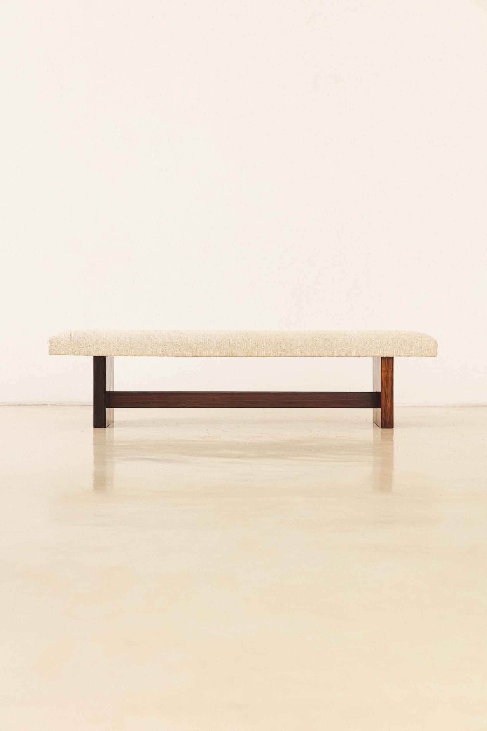 Bench by Celina Decorações, Rosewood and Fabric, Brazilian Midcentury, 1960s 2