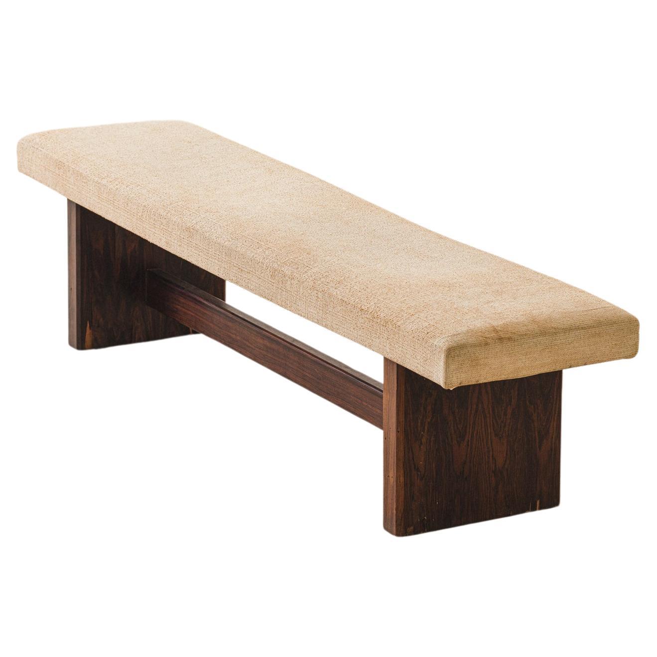 Bench by Celina Decorações, Rosewood and Fabric, Brazilian Midcentury ...