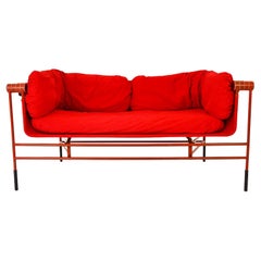 Bench Cabriolet 1980er Jahre Rot Fabrik Metall Bruno Rota Italien
