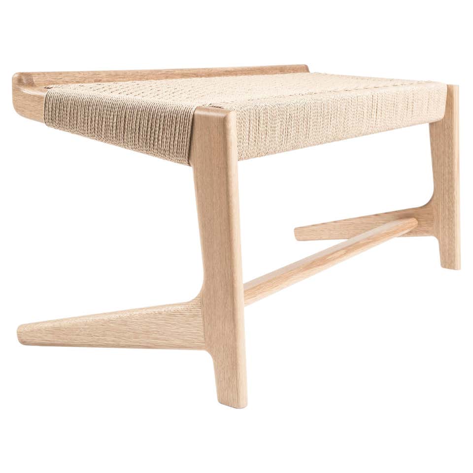Danish Rope Bench Long Bench, Cantilever, Mid-Century Style, Custom, Danish Cord, Woven ...