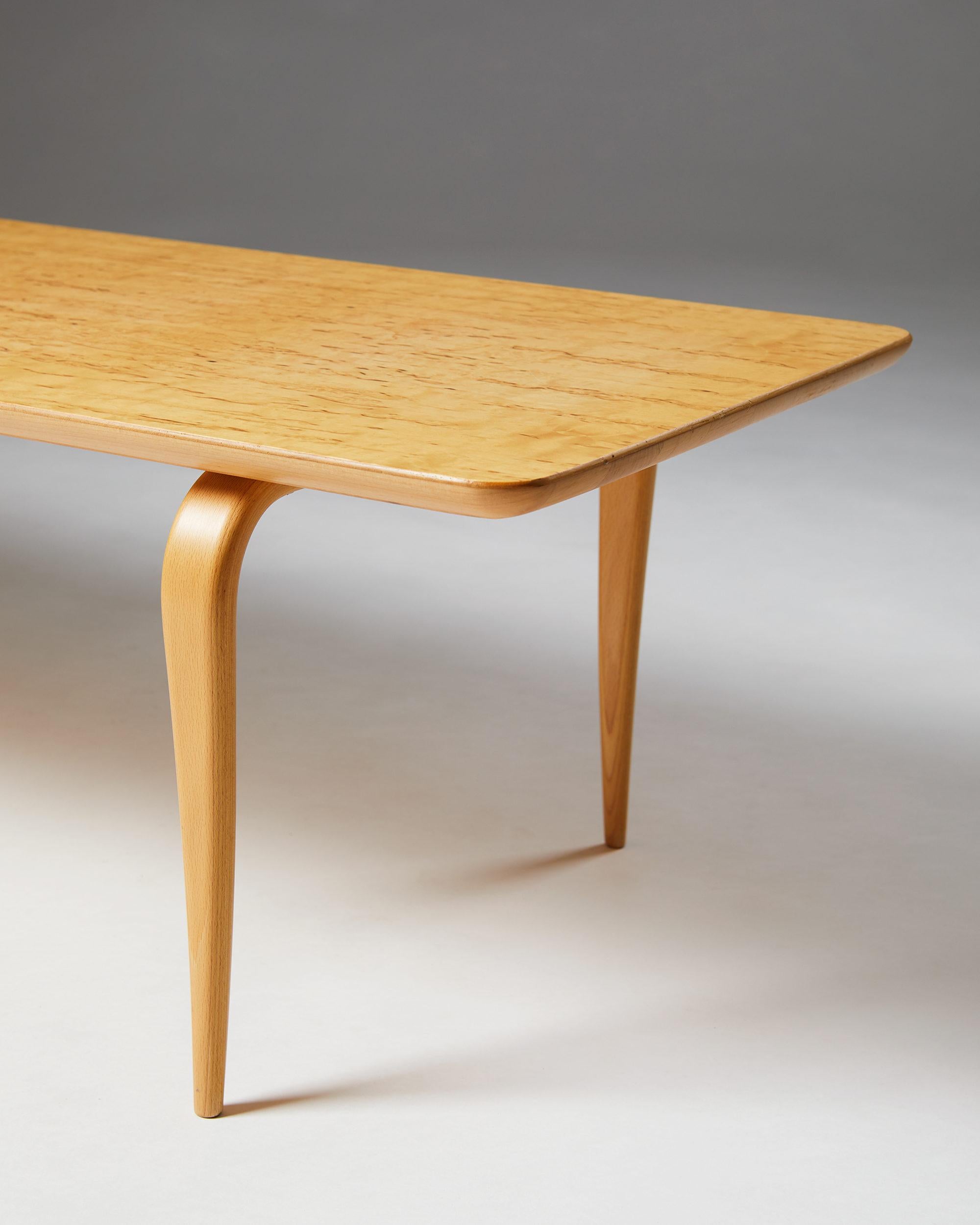 Birch Bench/Coffee Table “Annika” Designed by Bruno Mathsson