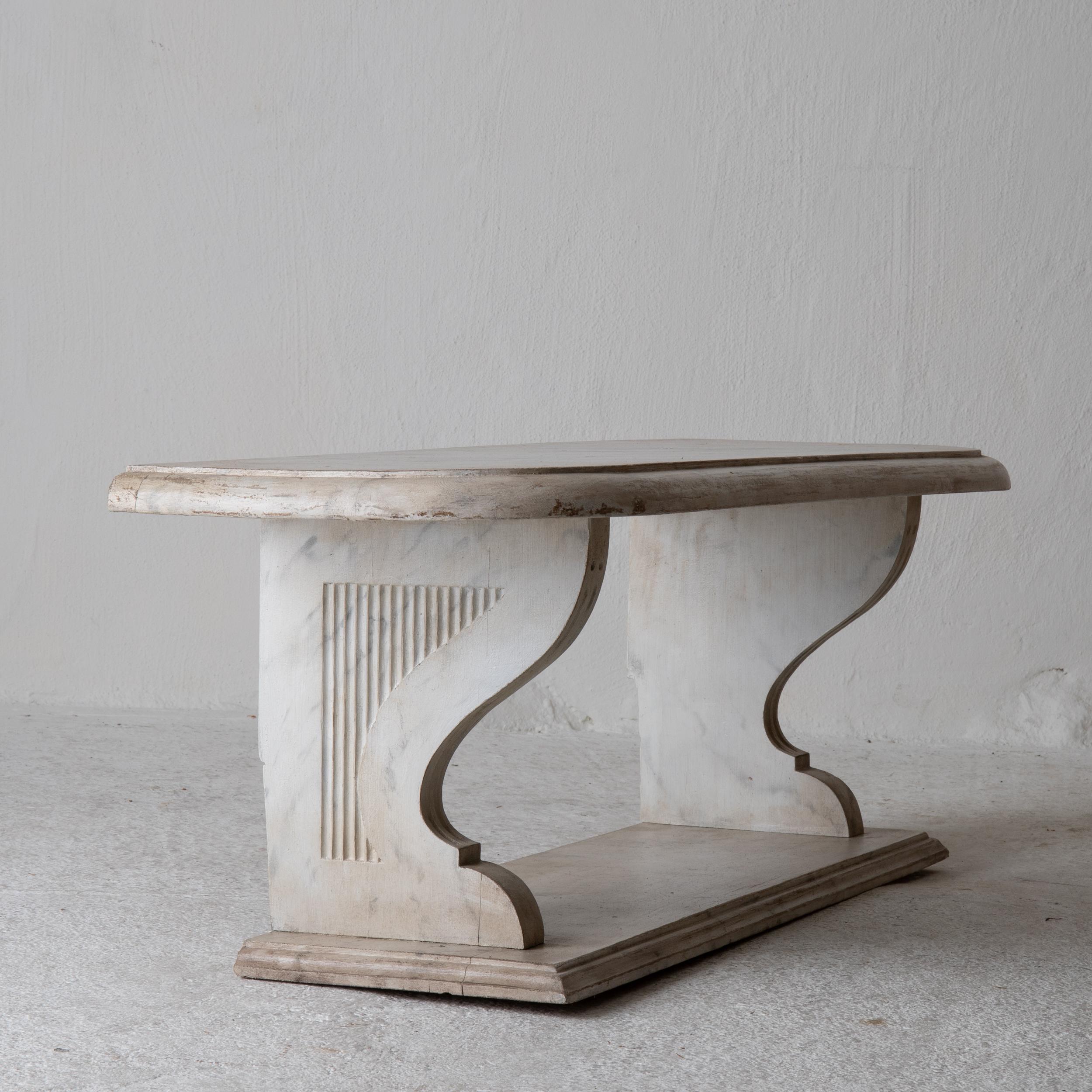 Bench Console Swedish 18th Century Faux Marble Paint, Sweden 2