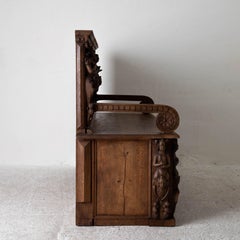 Banc sculpté européen du XVIIIe siècle - Europe rare