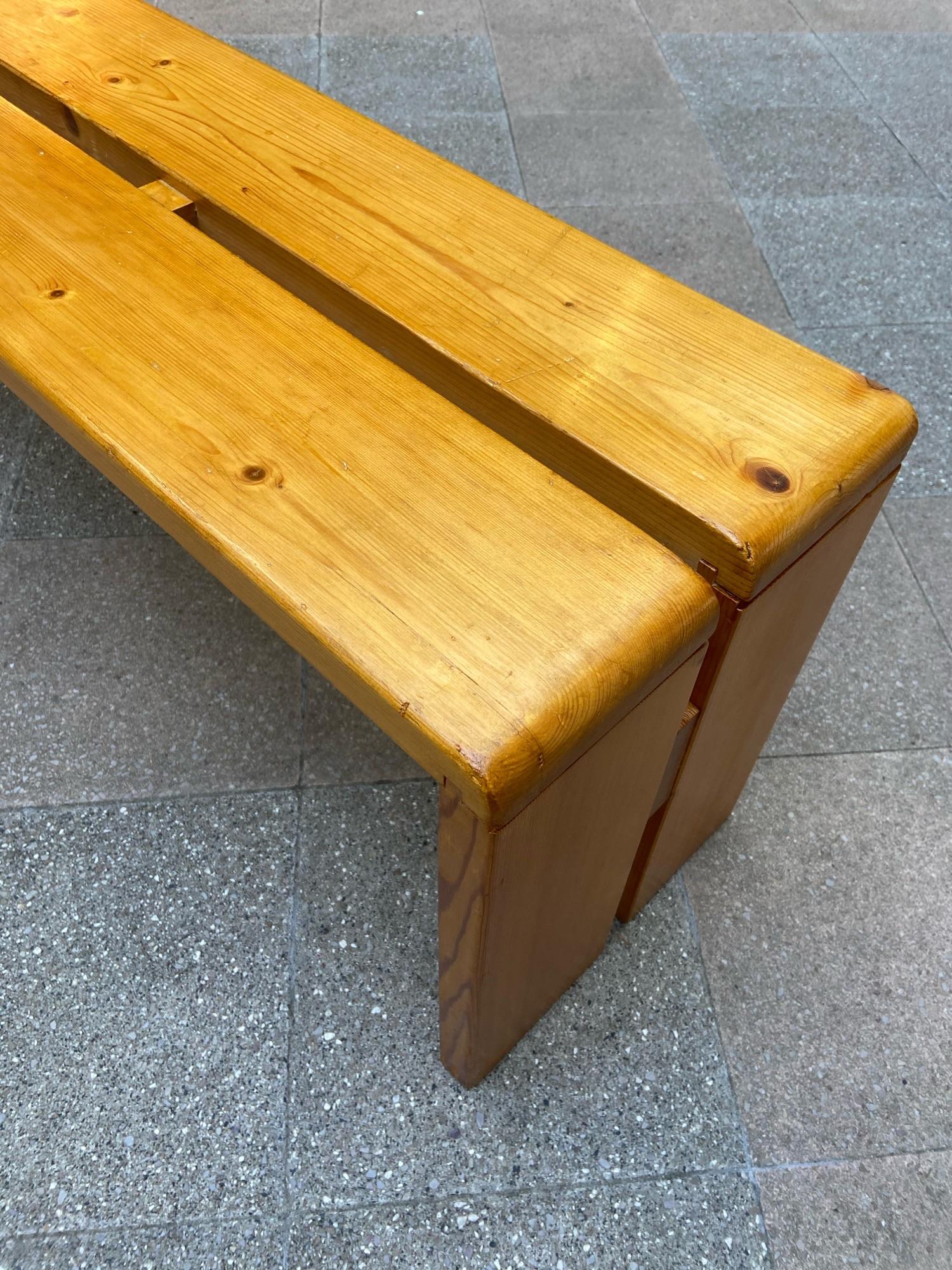 French Bench from Les Arcs Resort, Savoie, Charlotte Perriand, 1968