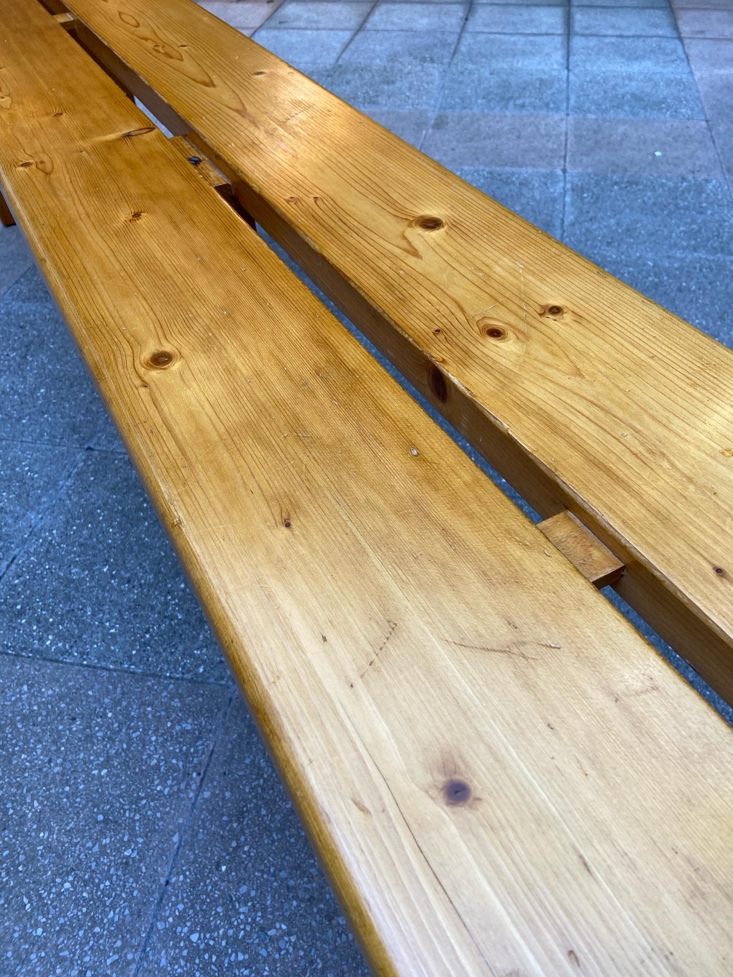 Bench from Les Arcs Resort, Savoie, Charlotte Perriand, 1968 In Fair Condition In Saint Ouen, FR