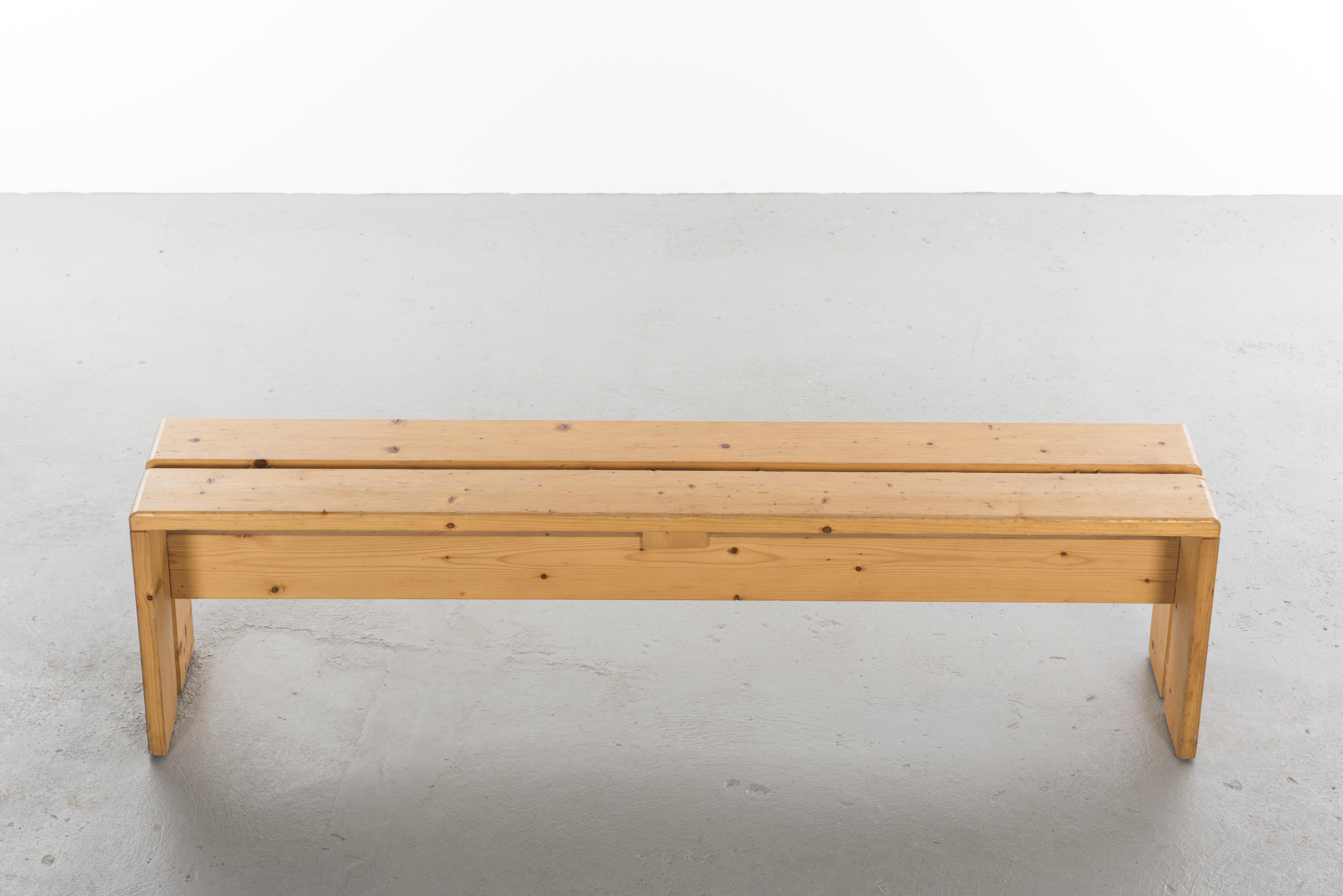 Pine Bench from Ski Resort Les Arcs by Charlotte Perriand