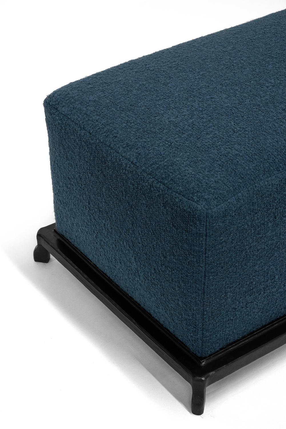 XXIe siècle et contemporain Banc géométrique en acier noirci Modernity Contemporary en vente