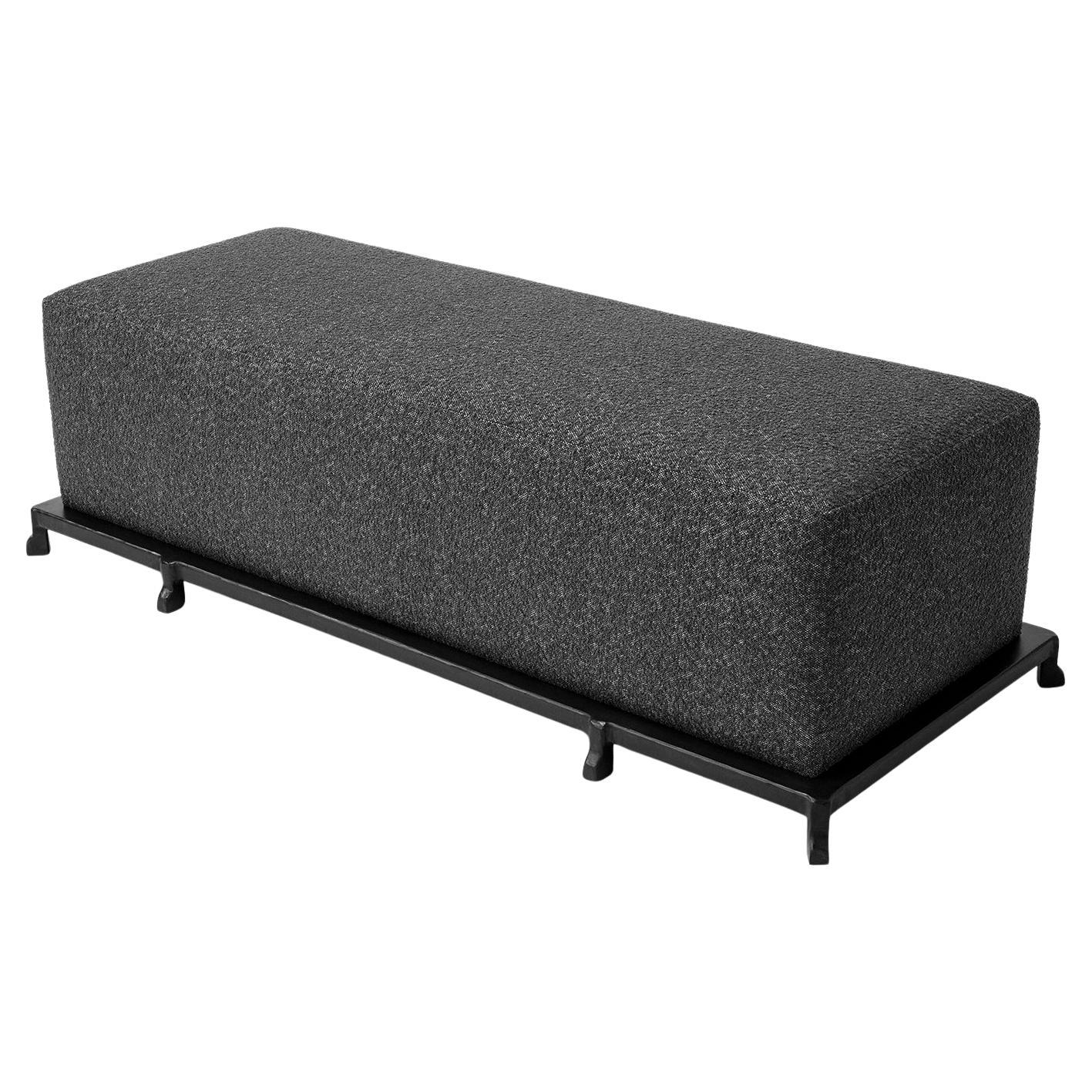 Bench Geometrical Blackened Steel Modern Contemporary