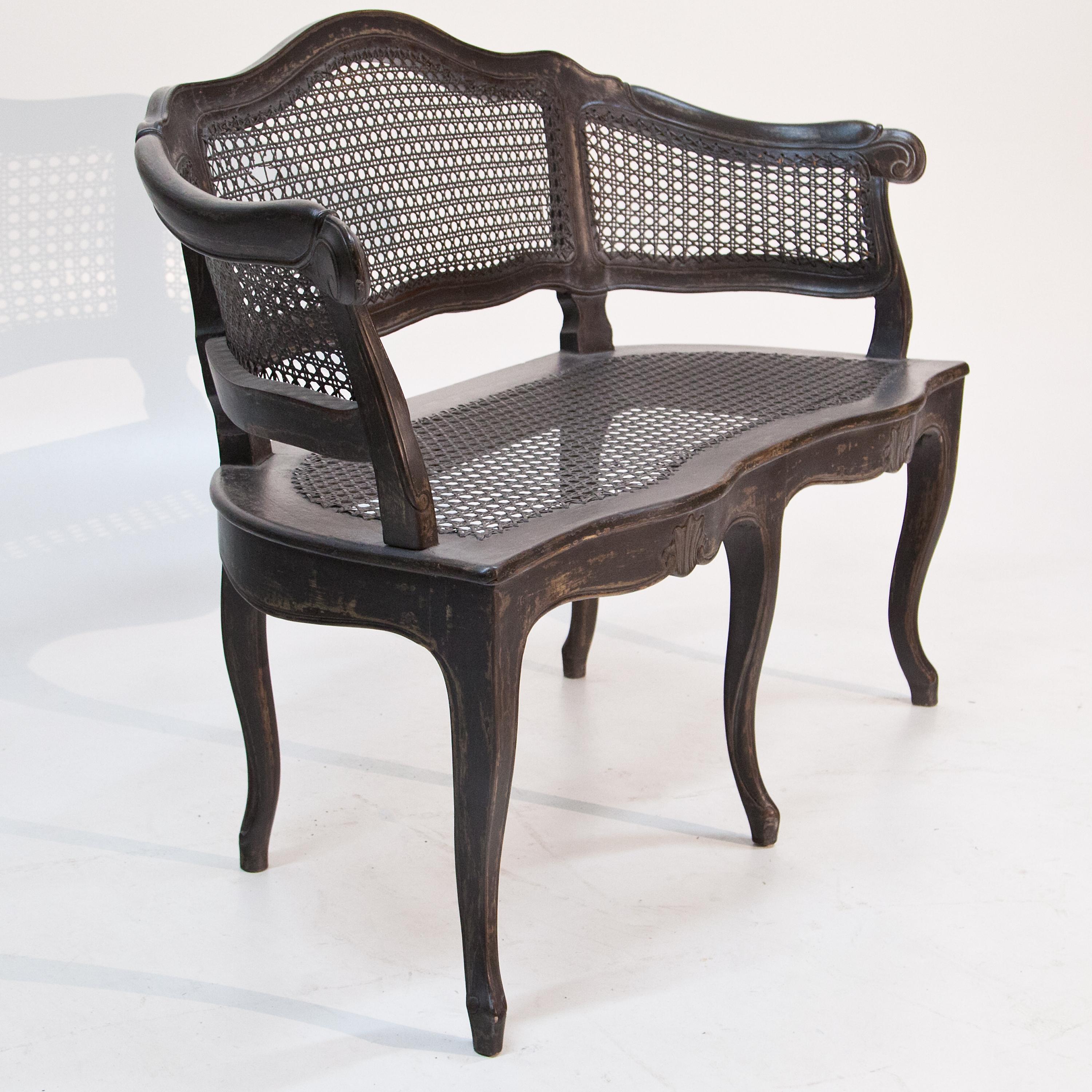 Wood Bench in Baroque Style, Early 19th Century