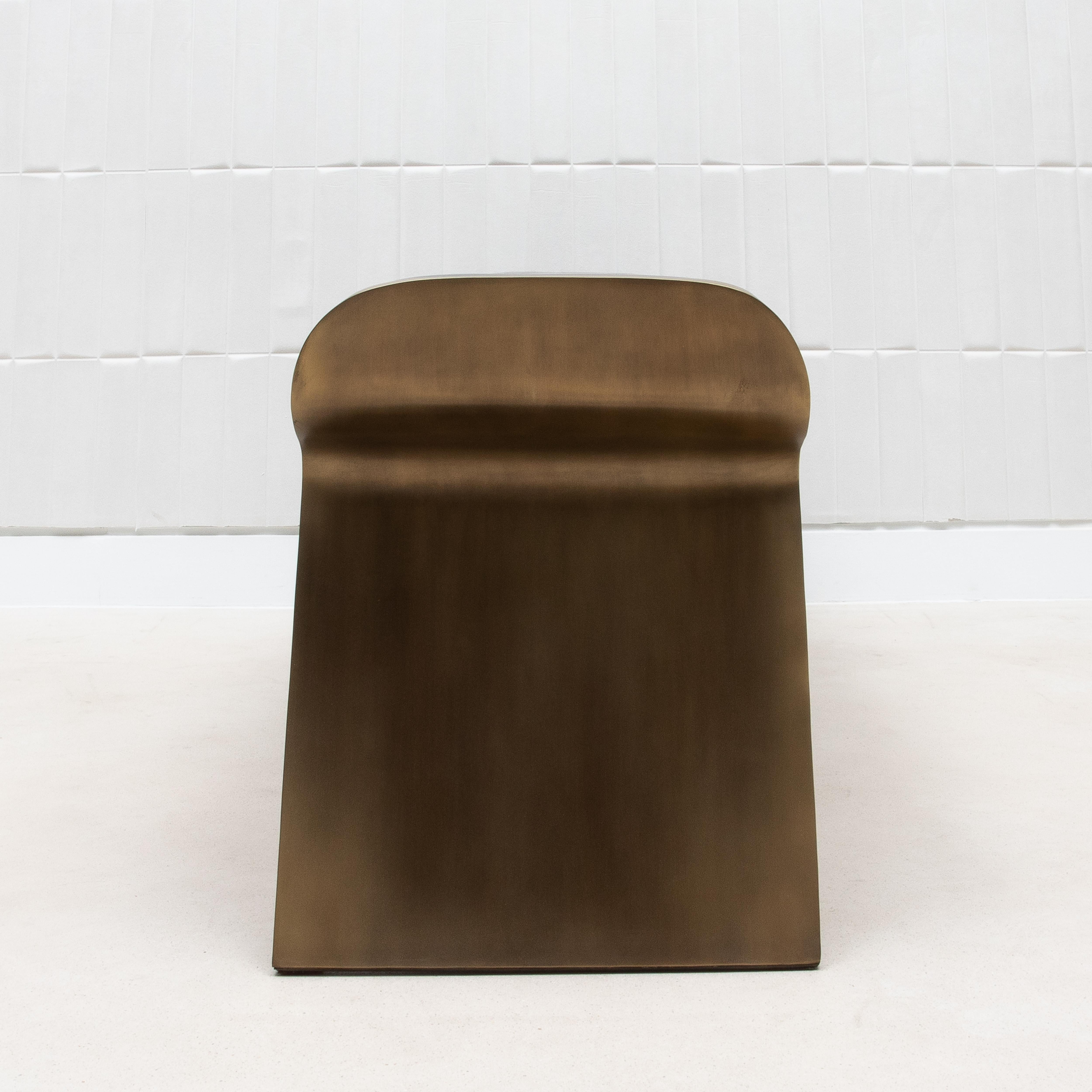Bench in Black Oak with Bronze Patina Brass Legs by Kifu Paris For Sale 2
