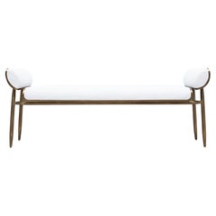 Bench in Shagreen with Bronze Patina Brass by Kifu Paris