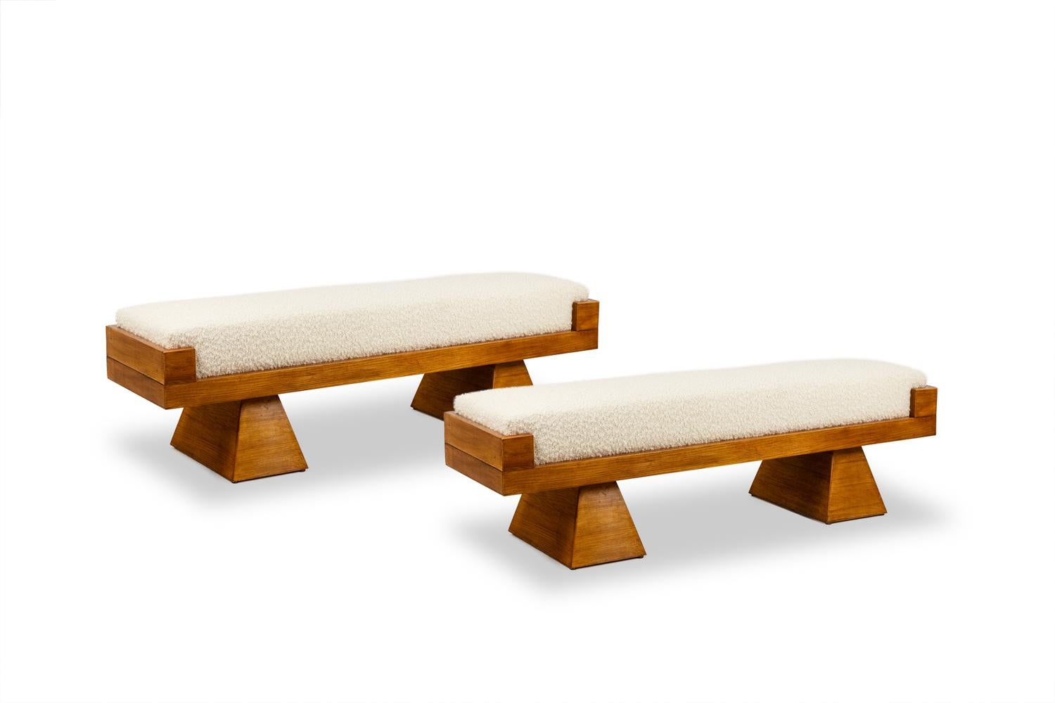 Banc en frêne blond. Travail artisanal italien en petites séries. Contemporain. en vente 4