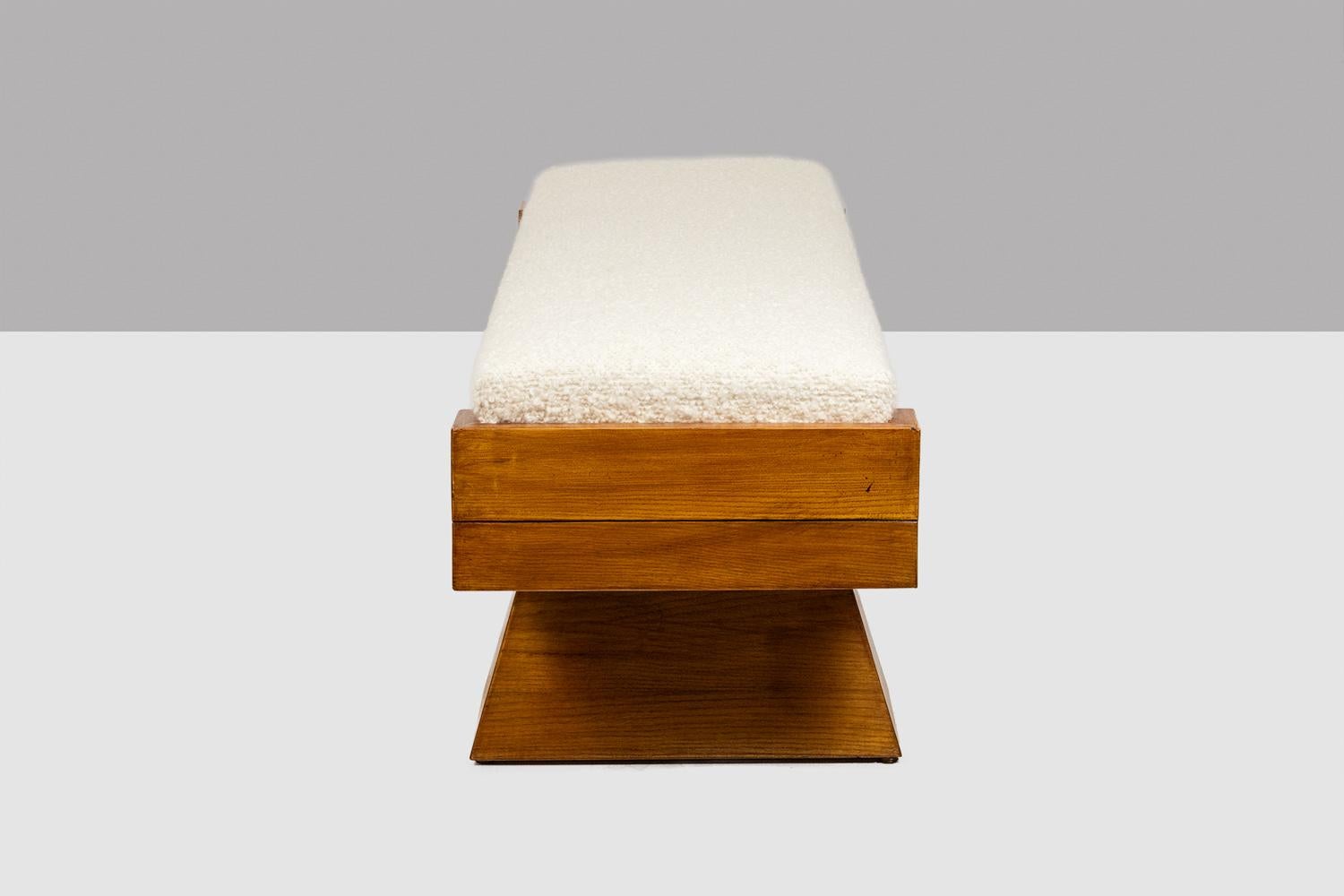 Fait main Banc en frêne blond. Travail artisanal italien en petites séries. Contemporain. en vente