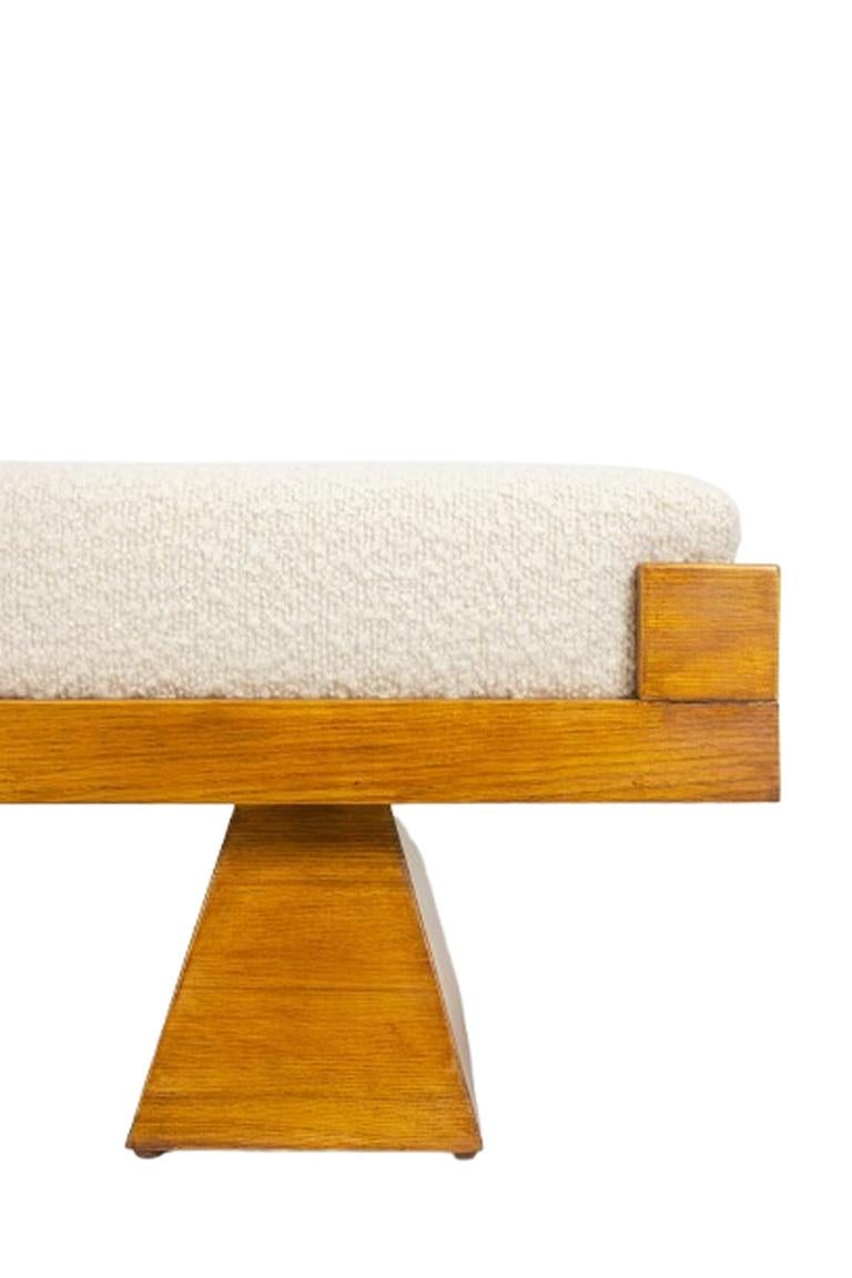 Banc en frêne blond. Travail artisanal italien en petites séries. Contemporain. Excellent état - En vente à Saint-Ouen, FR