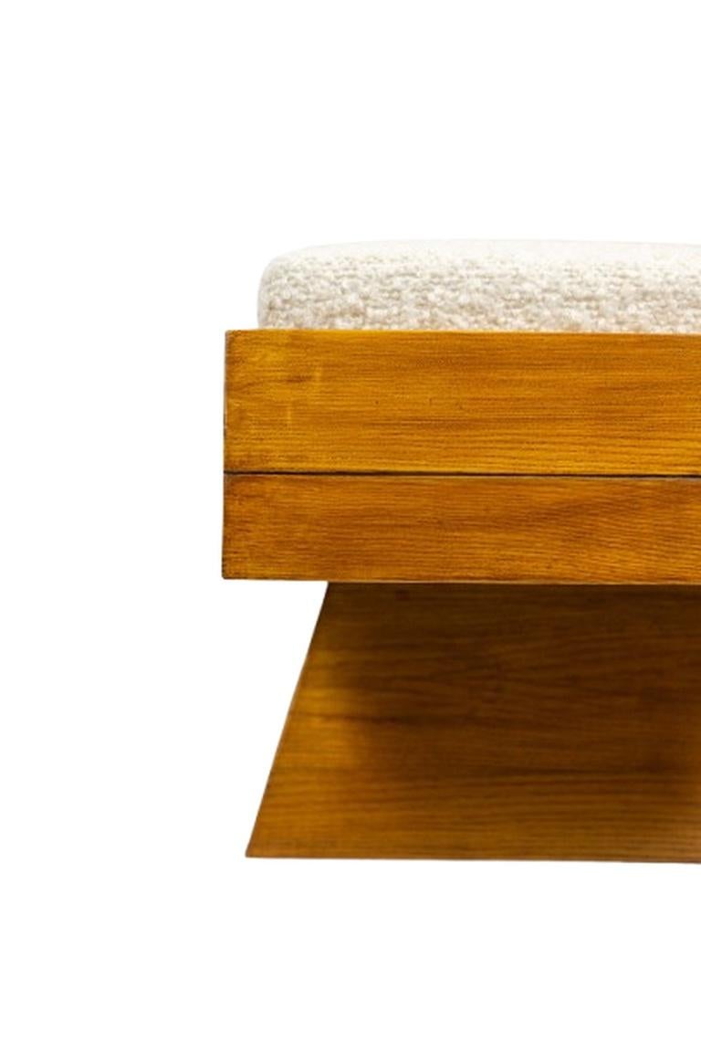 Banc en frêne blond. Travail artisanal italien en petites séries. Contemporain. en vente 3