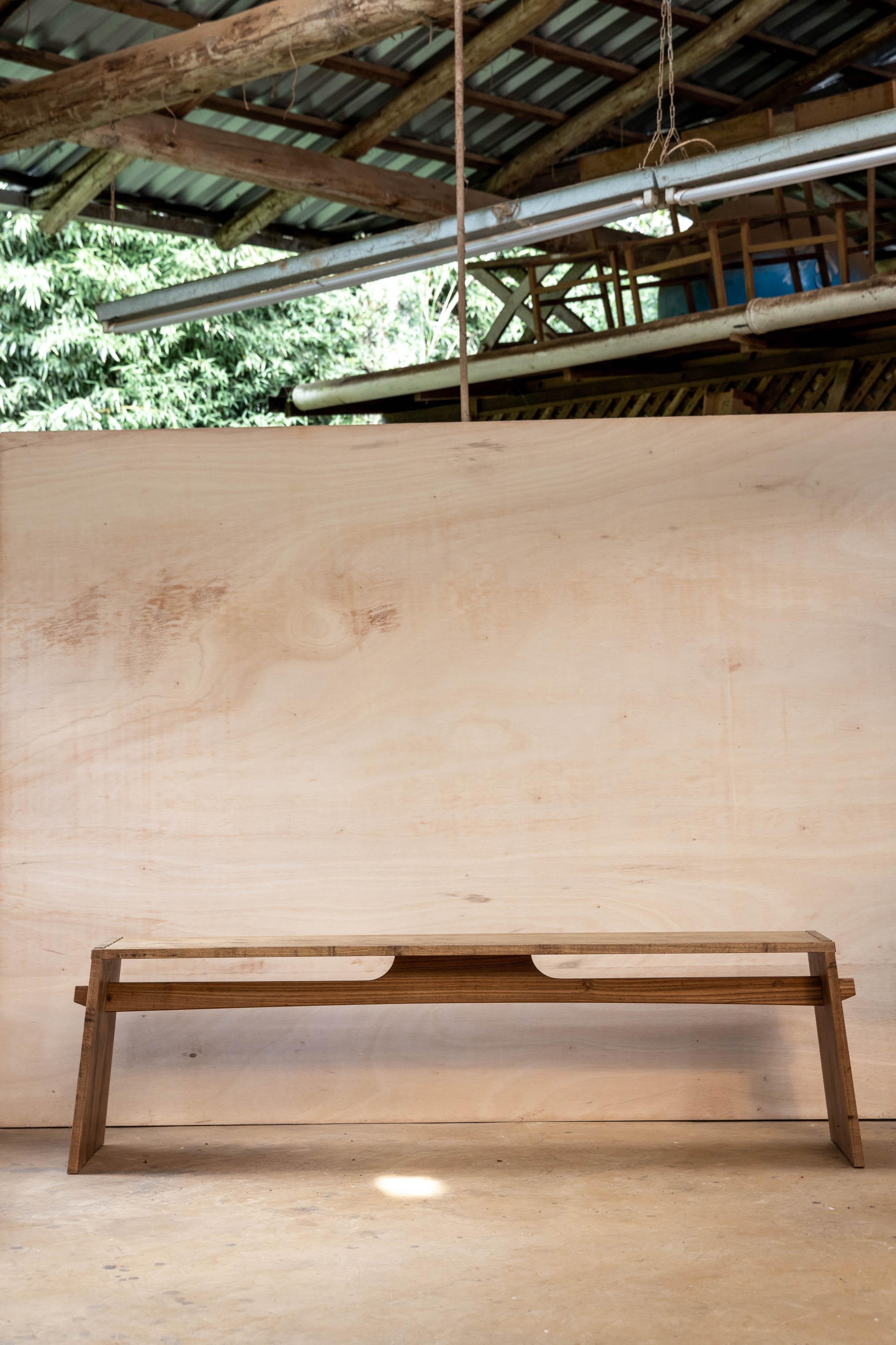 Contemporary Bench in Brazilian Hardwood by Ricardo Graham Ferreira For Sale