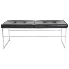 Bench in Chrome and Leather by Steelcase