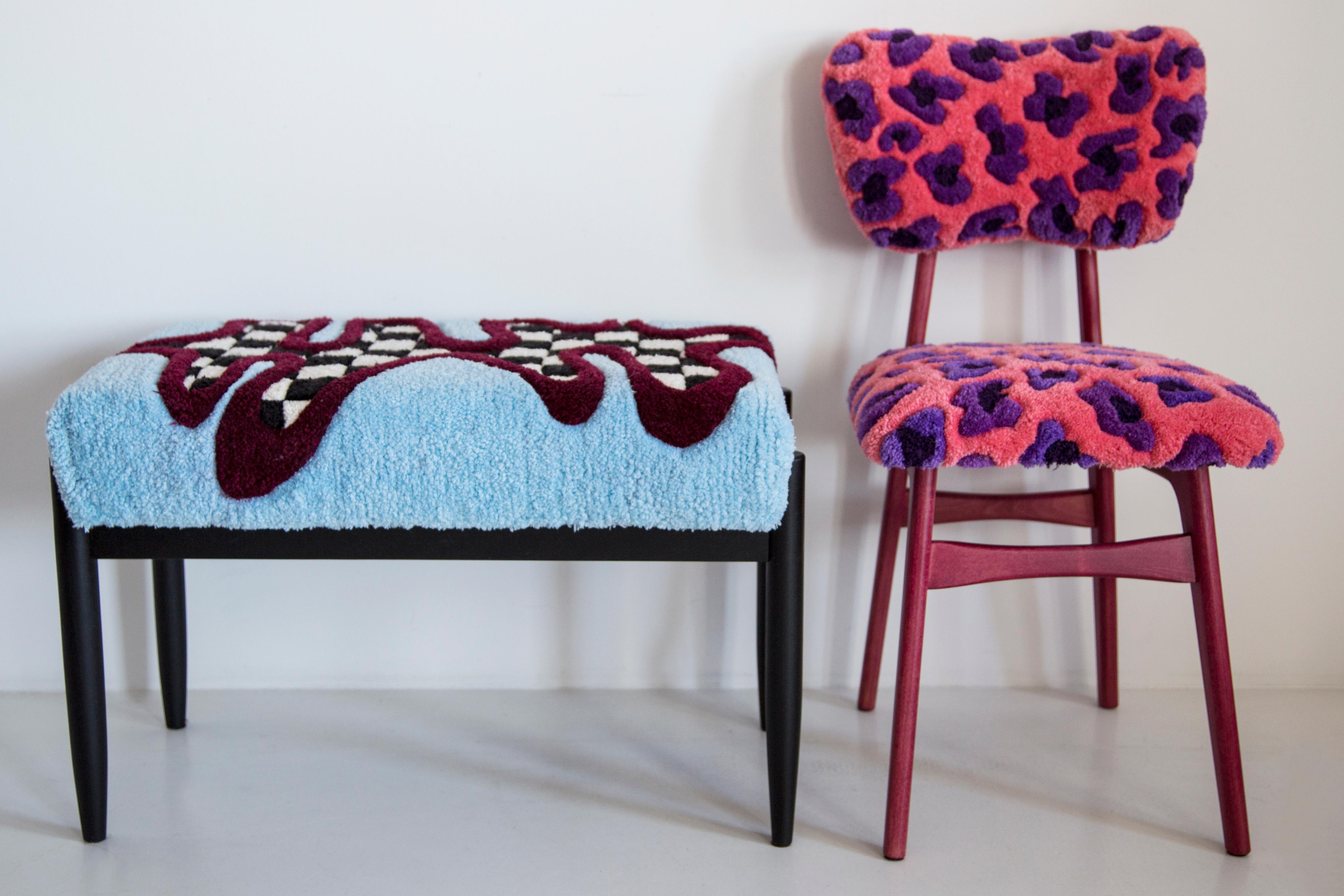 Fait main Banc en laine touffetée à la main, par Vintola Studio, Europe, Pologne en vente