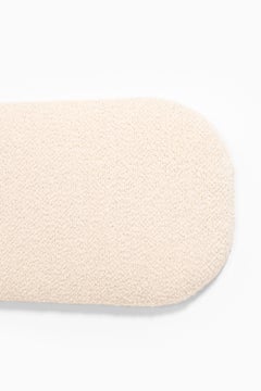 Bench in Pine & Newly Reupholstered in White Bouclé Fabric by Birger Hahl, 1947