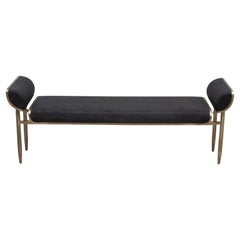 Bench in Shagreen with Bronze Patina Brass by Kifu Paris