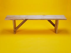 Bench in Solid English Ash and London Plane Wood Handmade in the UK Seats Three