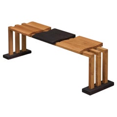 Bench in Solid Oak and Wengé by Dutch Wood Artist ‘1337 Furniture’