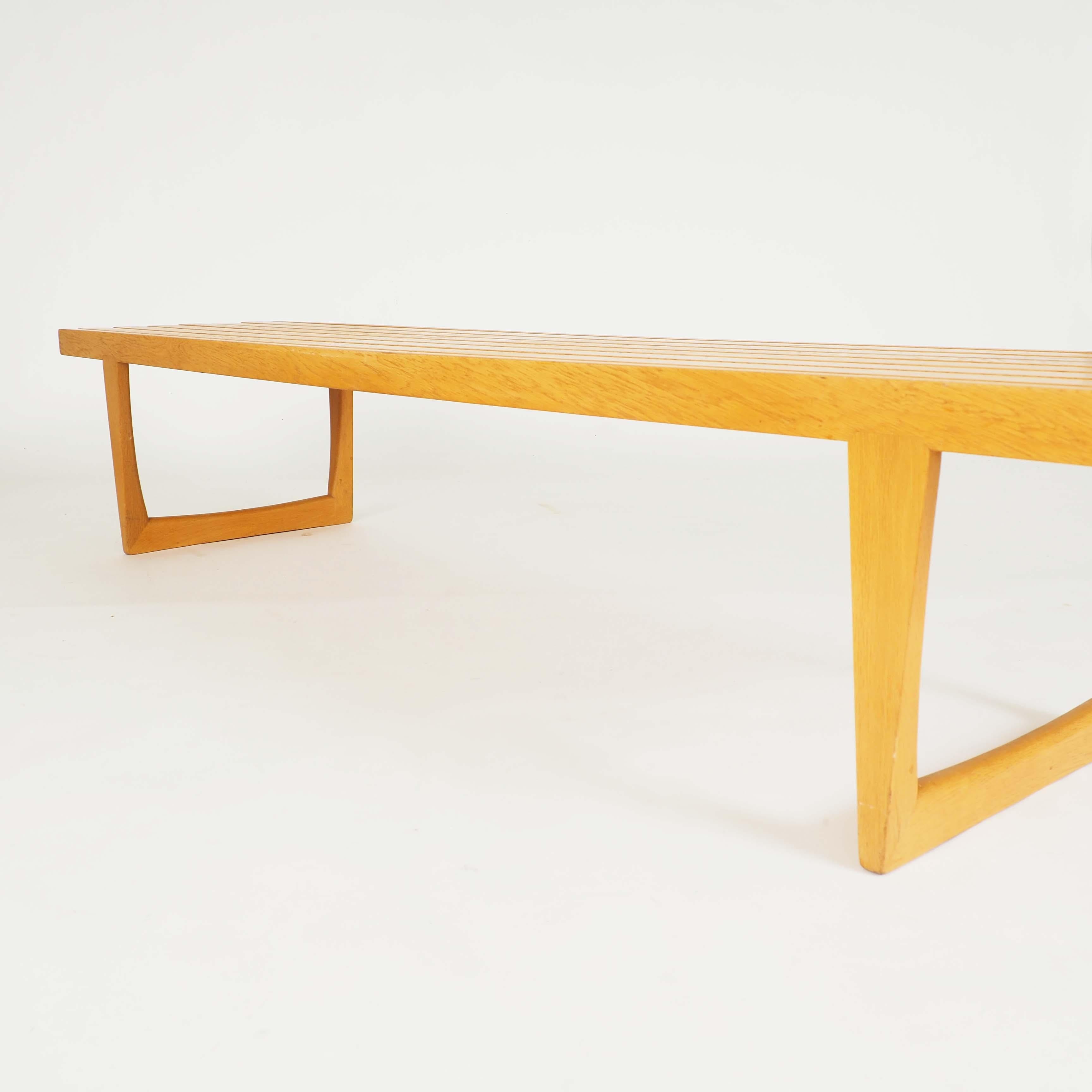 Scandinavian Modern Bench in Solid Oak, Tokyo, by Yngvar Sandström for NK, Sweden For Sale