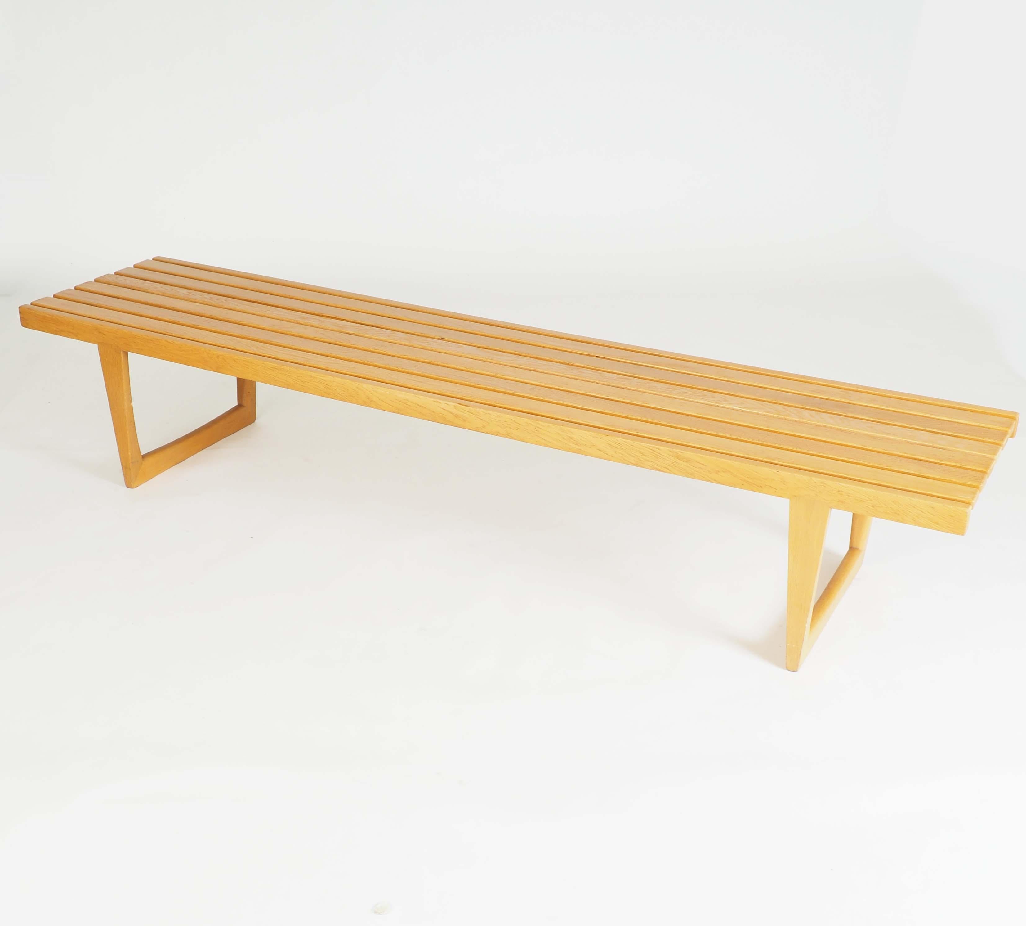 Swedish Bench in Solid Oak, Tokyo, by Yngvar Sandström for NK, Sweden For Sale