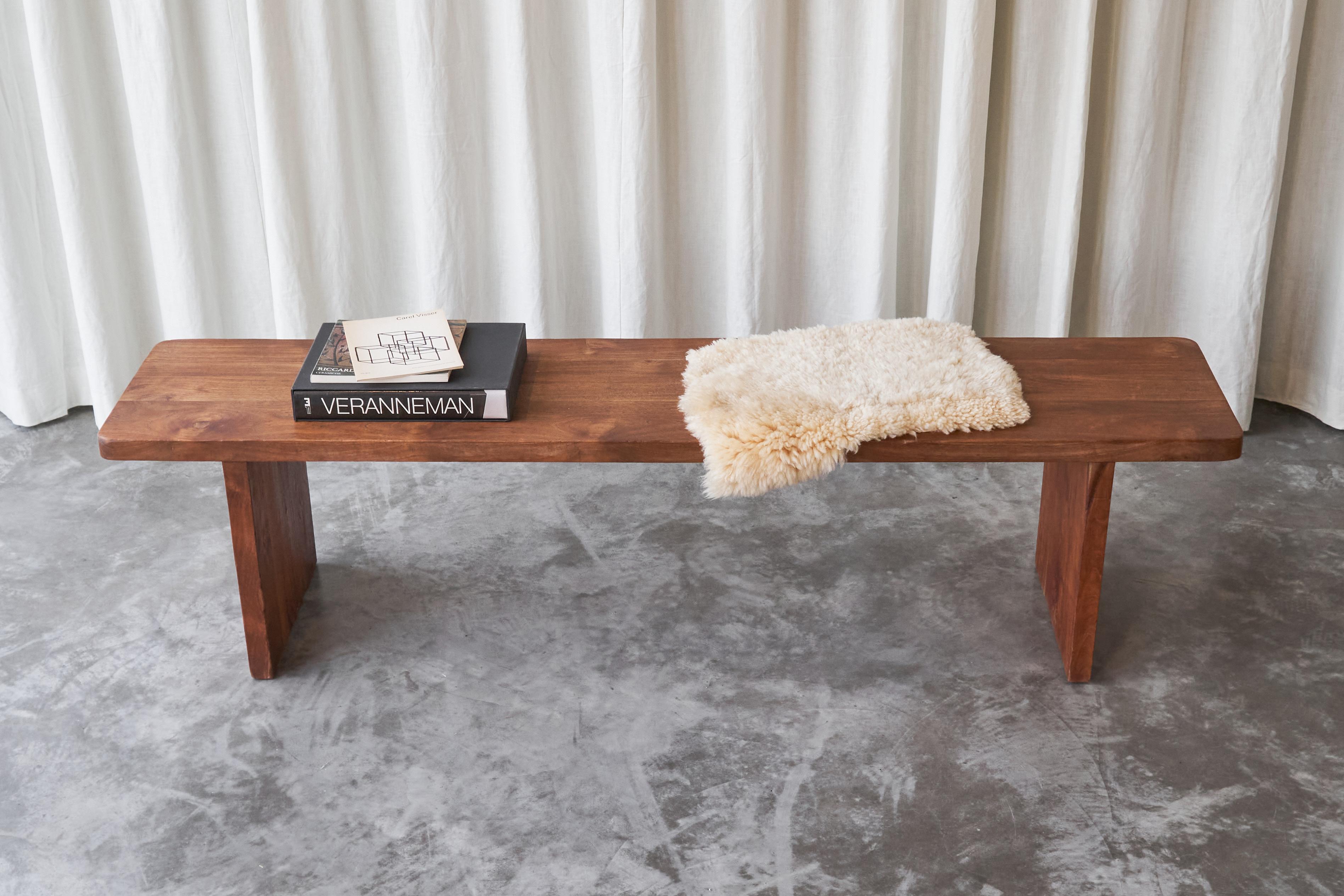 Bench in Solid Walnut, France 1960s For Sale 3